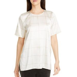 Eileen Fisher jewel neck box blouse